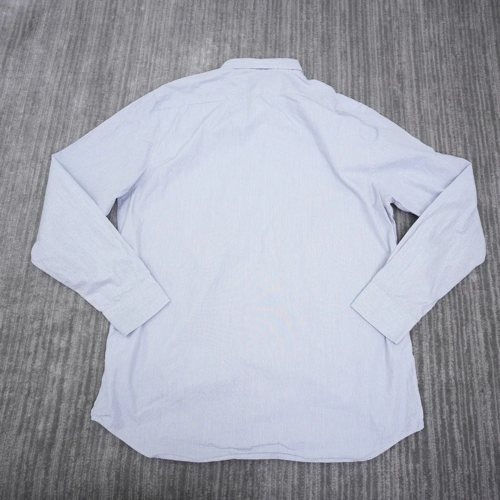Banana Republic Men Slim Fit Button Up Shirt XL Blue White Micro Stripe Long Slv
